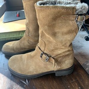 Cole Hahn suede shearling lined boots 7 1/2 women's